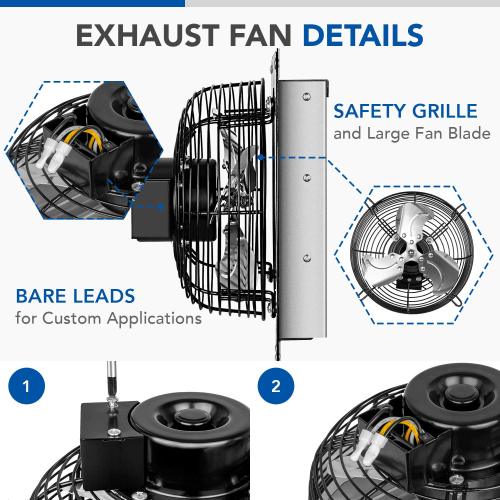 7 Inch Shutter Exhaust Fan Aluminum with Speed Controller
